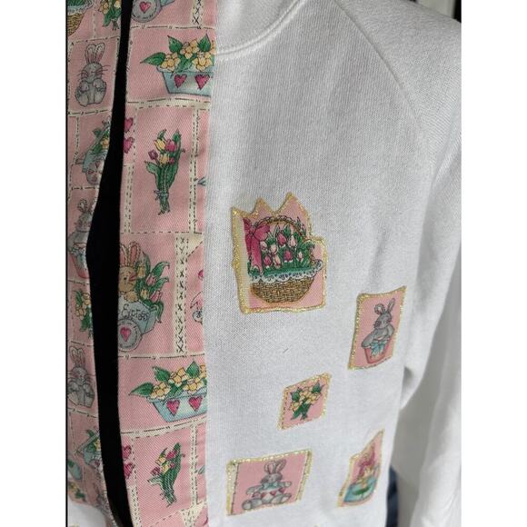 Vintage Easter Handmade Sweatshirt Cardigan - Picture 6 of 8